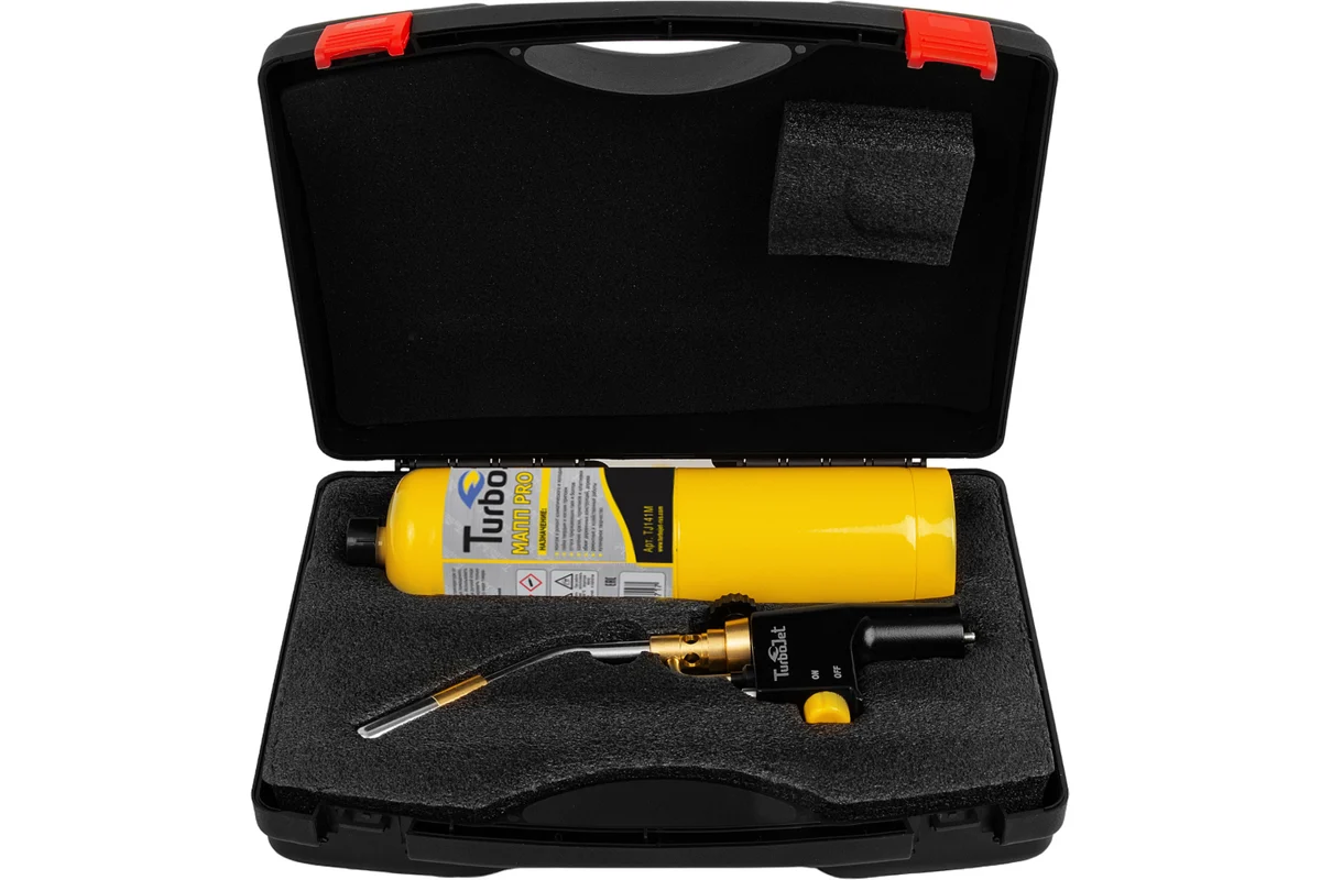Горелка TurboJet TJ757-M пъезоподжиг, с баллоном МАПП-газа, (в кейсе) 3500W