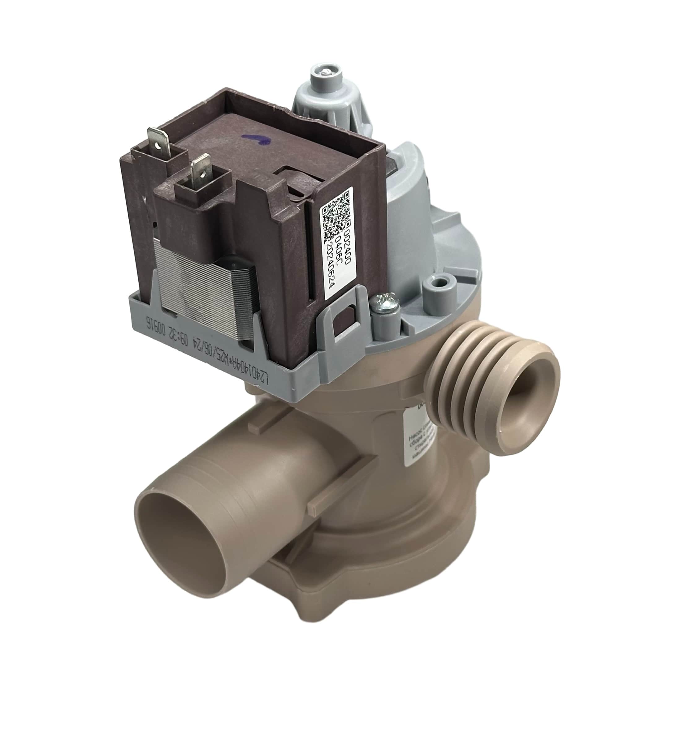 Насос сливной в сборе с улиткой стиральной машины Haier 0024000406C, оригинал