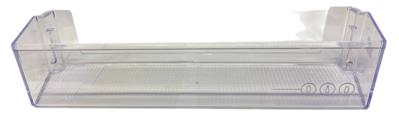 Полка балкон двери холодильника Beko 498х125х102мм (нижняя, прозрачная) 4699800600, оригинал