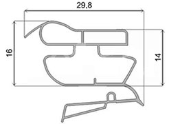 Уплотнитель холодильника Indesit, Ariston, Whirlpool (570х920) 854016