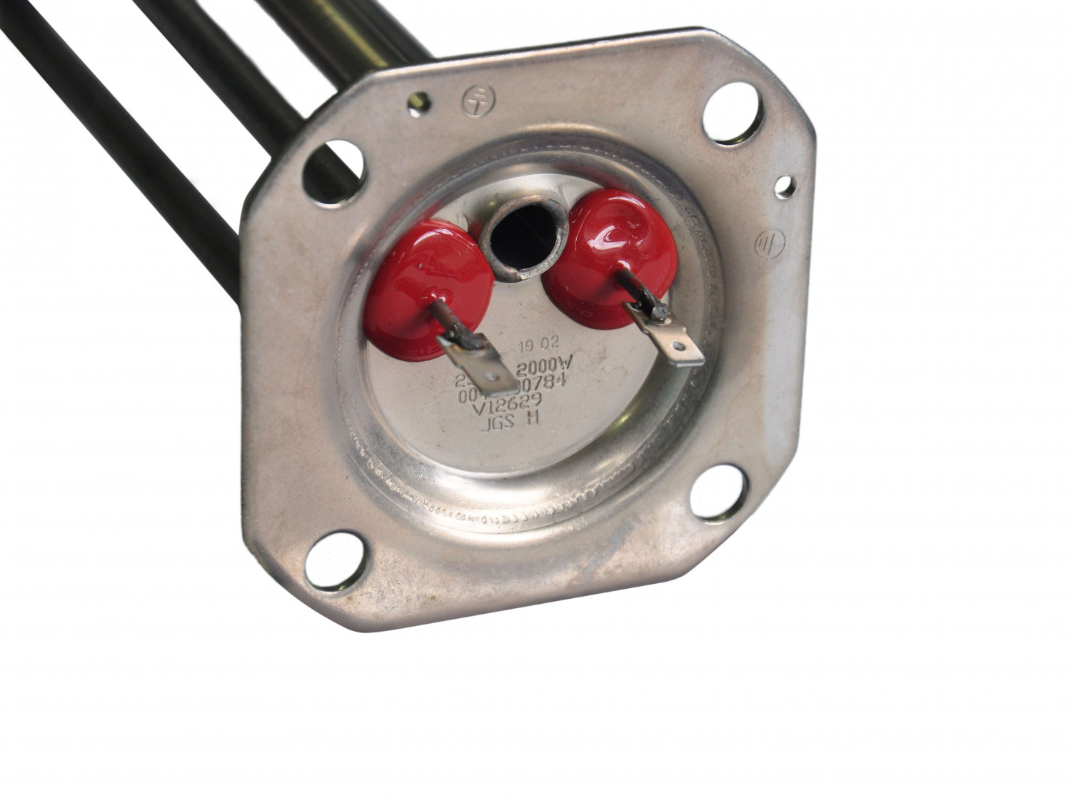 ТЭН водонагревателя 2000W квадратный фланец 90мм 4 отв. L215мм Haier, Candy, 0040400784, оригинал