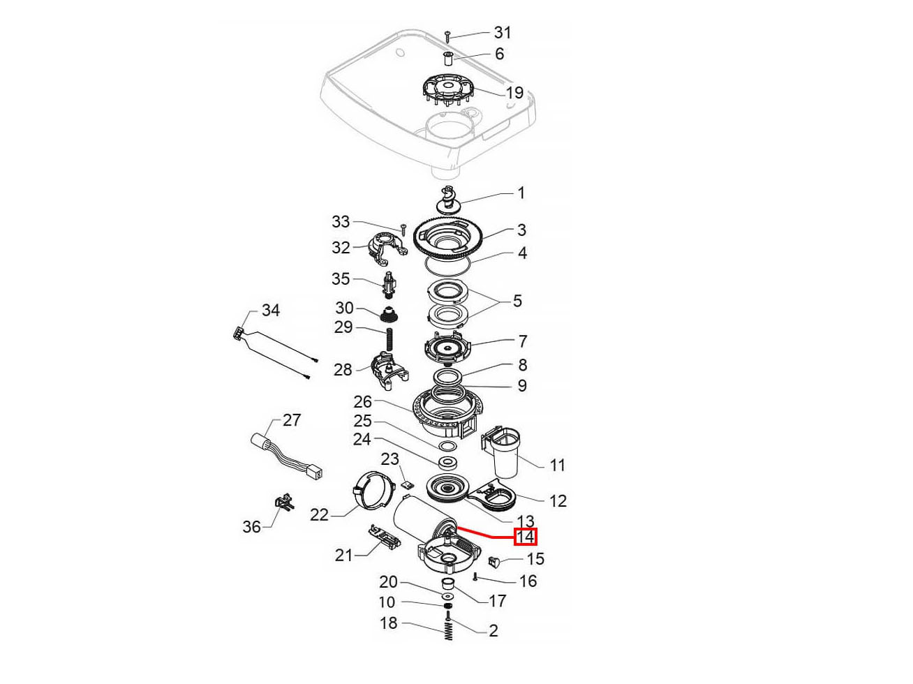 Двигатель горизонтальной кофемолки для кофемашины Philips, Saeco (Domel 482.3.531, Slovenia)