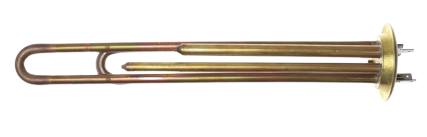 ТЭН водонагревателя 2000W (1300+700) D64мм L295мм 220V M4 RF клеммы под разъем (медь+латунь) Италия
