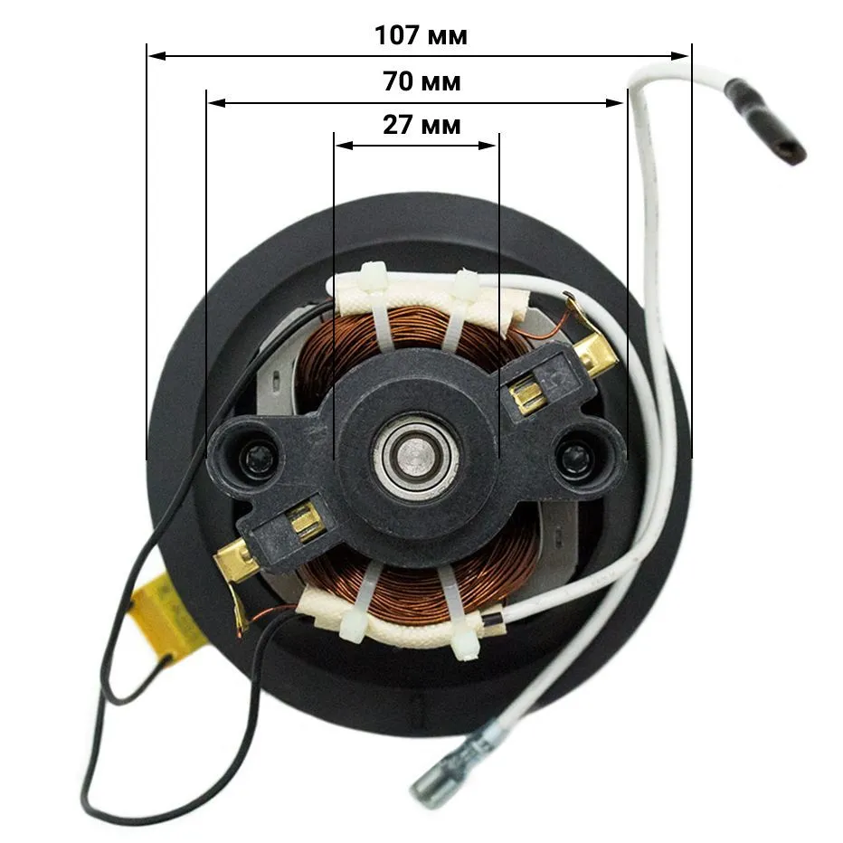 Двигатель пылесоса 1000W, H107/27мм, D107/27мм Polaris, HJN-T-100-C, оригинал