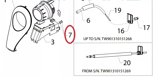 Уплотнитель кольцо кофемашины Saeco, Gaggia, Philips (силикон, d3.69мм, h1.78мм) 996530013564