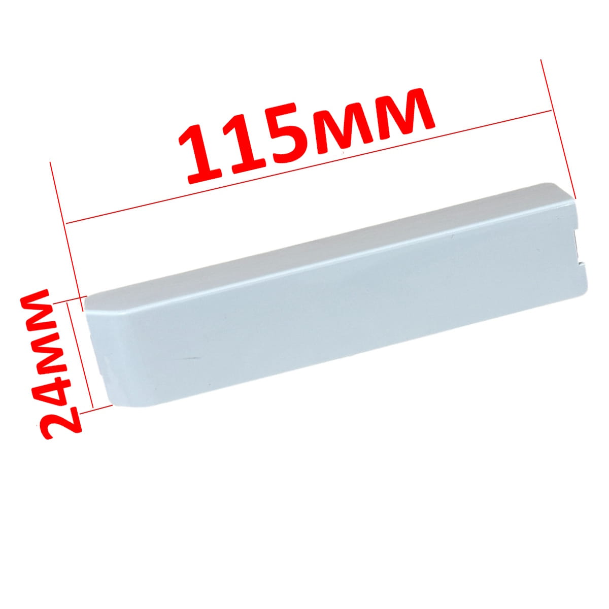 Заглушка петли холодильника Beko L115мм H24мм белая (левая) 4853150100, оригинал