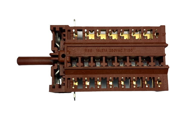Переключатель духовки Hansa, Gottak 870801, 7( 0+6 ) поз., шток L24мм, 8 конт ( зам.Dreefs 11HE149)