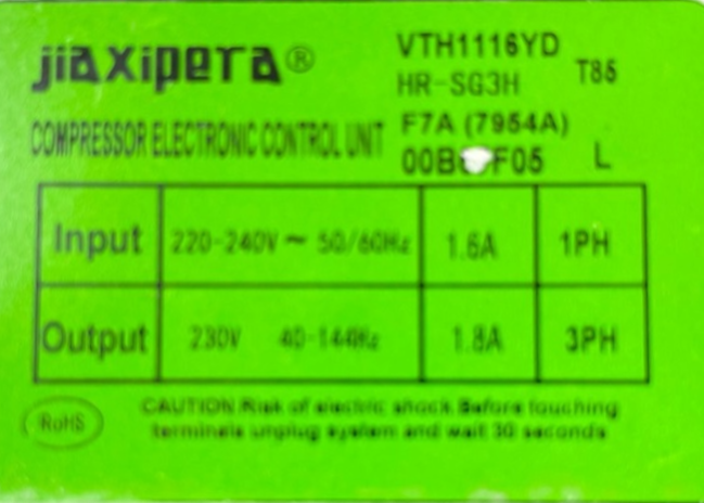 Компрессор R600 Jiaxipera VTH1116YD (Haier) 0060705985XB (+инвертор) оригинал