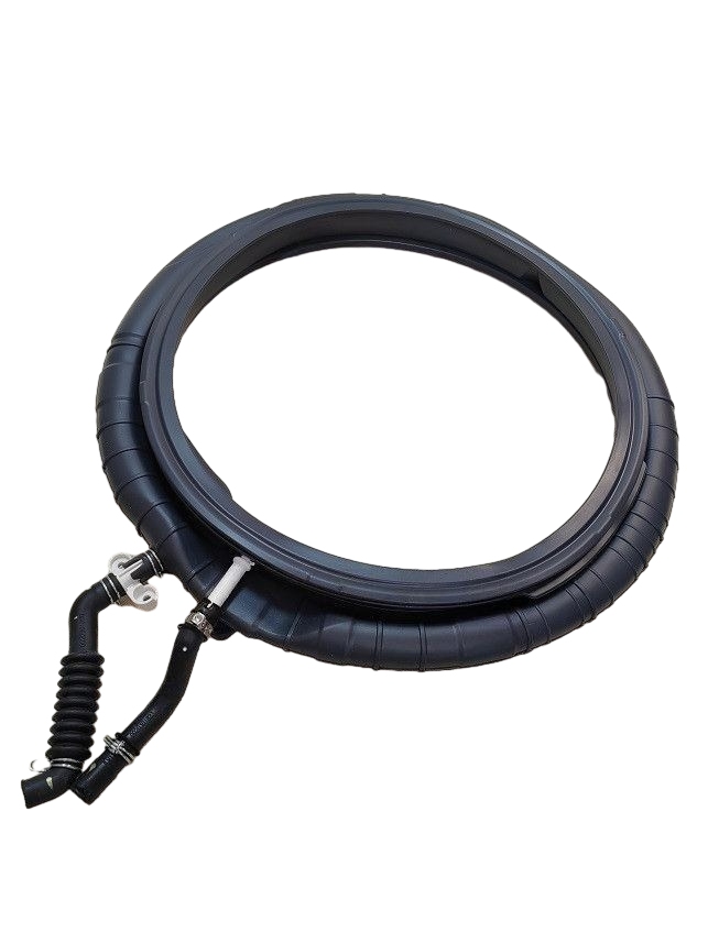 Манжета люка стиральной машины Haier, черная, D430мм 0020301453C (2 отвода с патрубками) оригинал