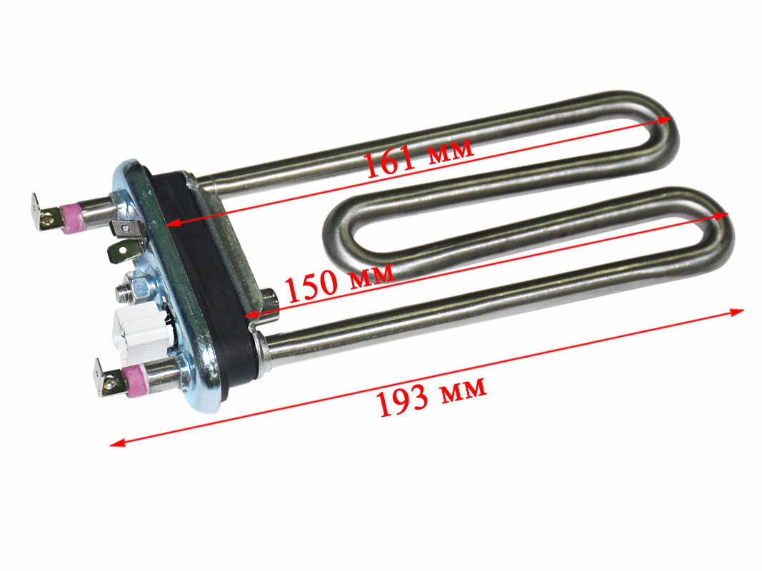 ТЭН стиральной машины 1800W L160мм прямой с датчиком 12kOm Haier 0024000279E, оригинал