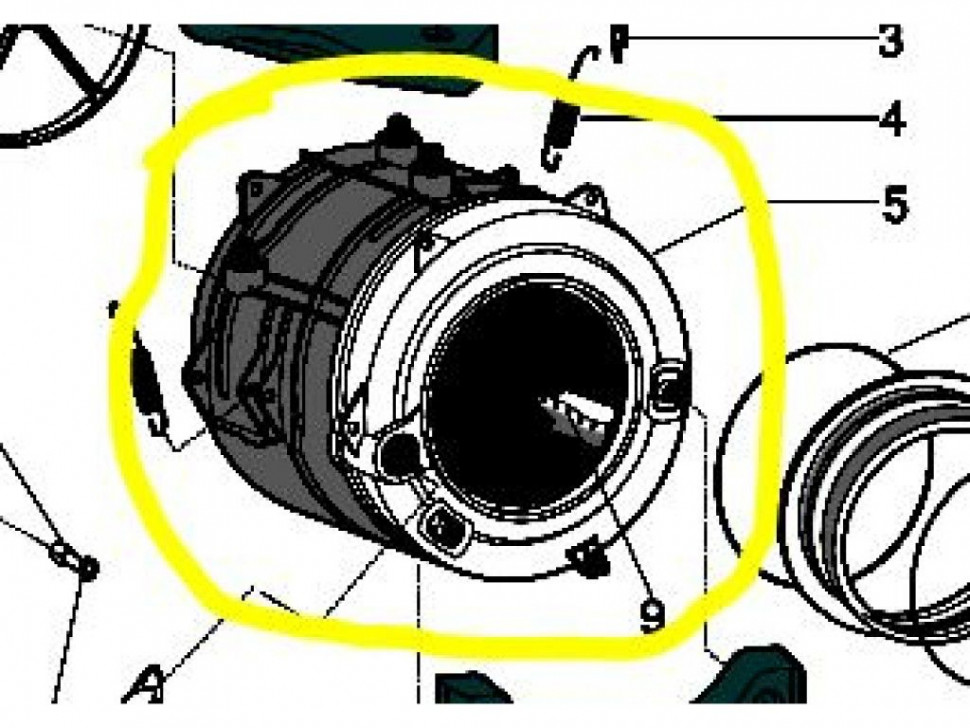 Бак в сборе стиральной машины Indesit, Ariston C00299503, 34л, для узких машин SLIM PLIW