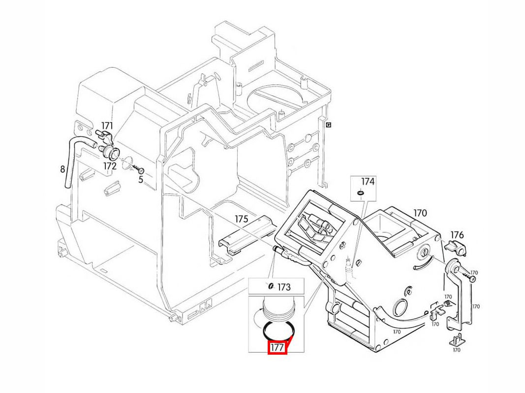 Уплотнитель кольцо поршня заварочного узла Bosch/Siemens/Nivona/Melita , D 45/38/4.3 мм, 0059920