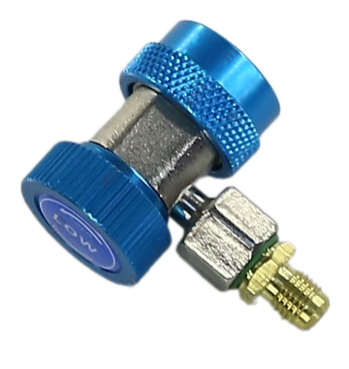 Вентиль сервисный QC-19L R134 -1/4, угловой 90`, с переходником, низкое