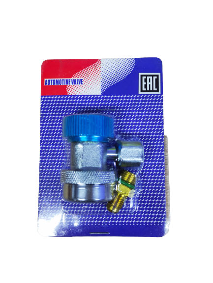 Вентиль сервисный QC-19L R134 -1/4, угловой 90`, с переходником, низкое