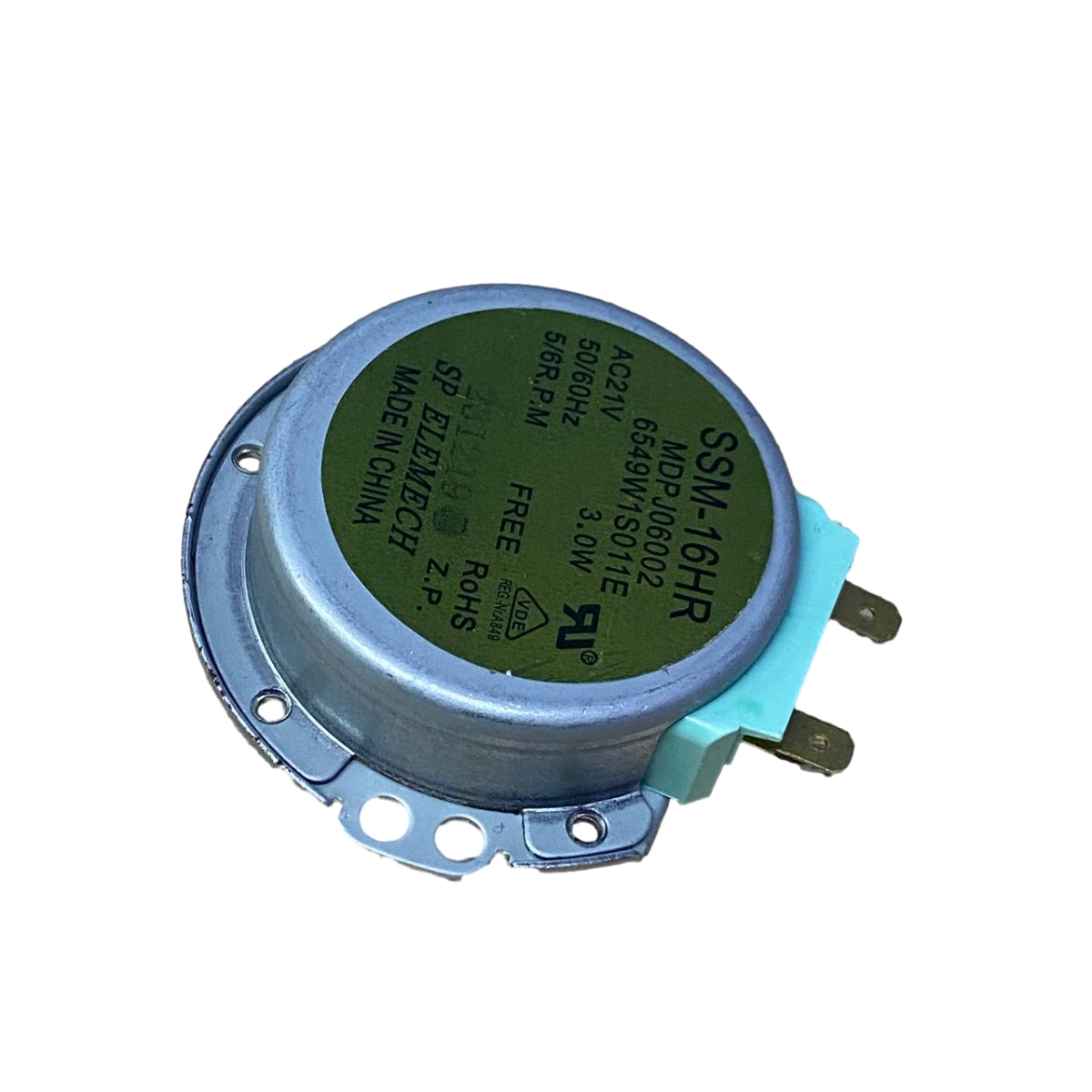 Двигатель вращения тарелки СВЧ (21V, 3W, 5/6 RPM, 6549W1S002M, шток-9мм)