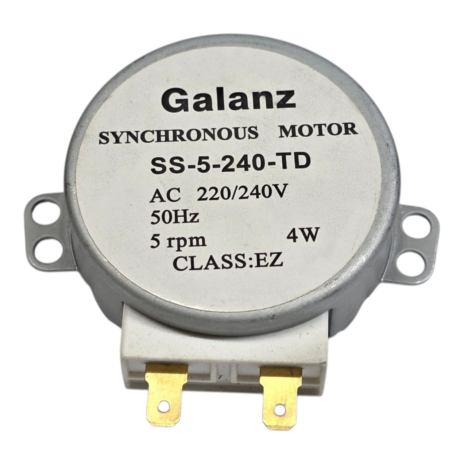 Двигатель вращения тарелки СВЧ (220V, 4W, 5/6RPM, MA0913W/49TYZ-A2, шток-14мм, пластик) MA0913W