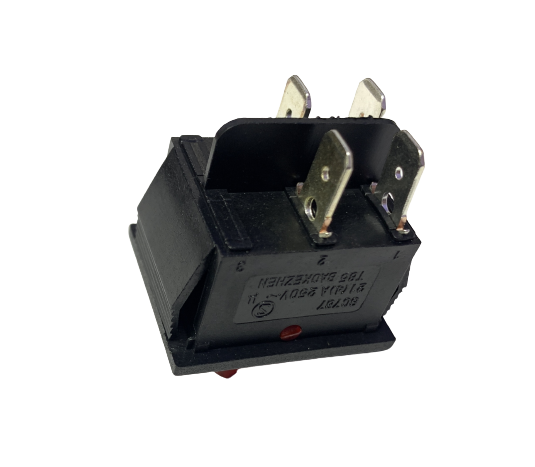 Кнопка 2 положения 2х2 контакта квадратная большая красная 20А, 250V, SC767, Италия