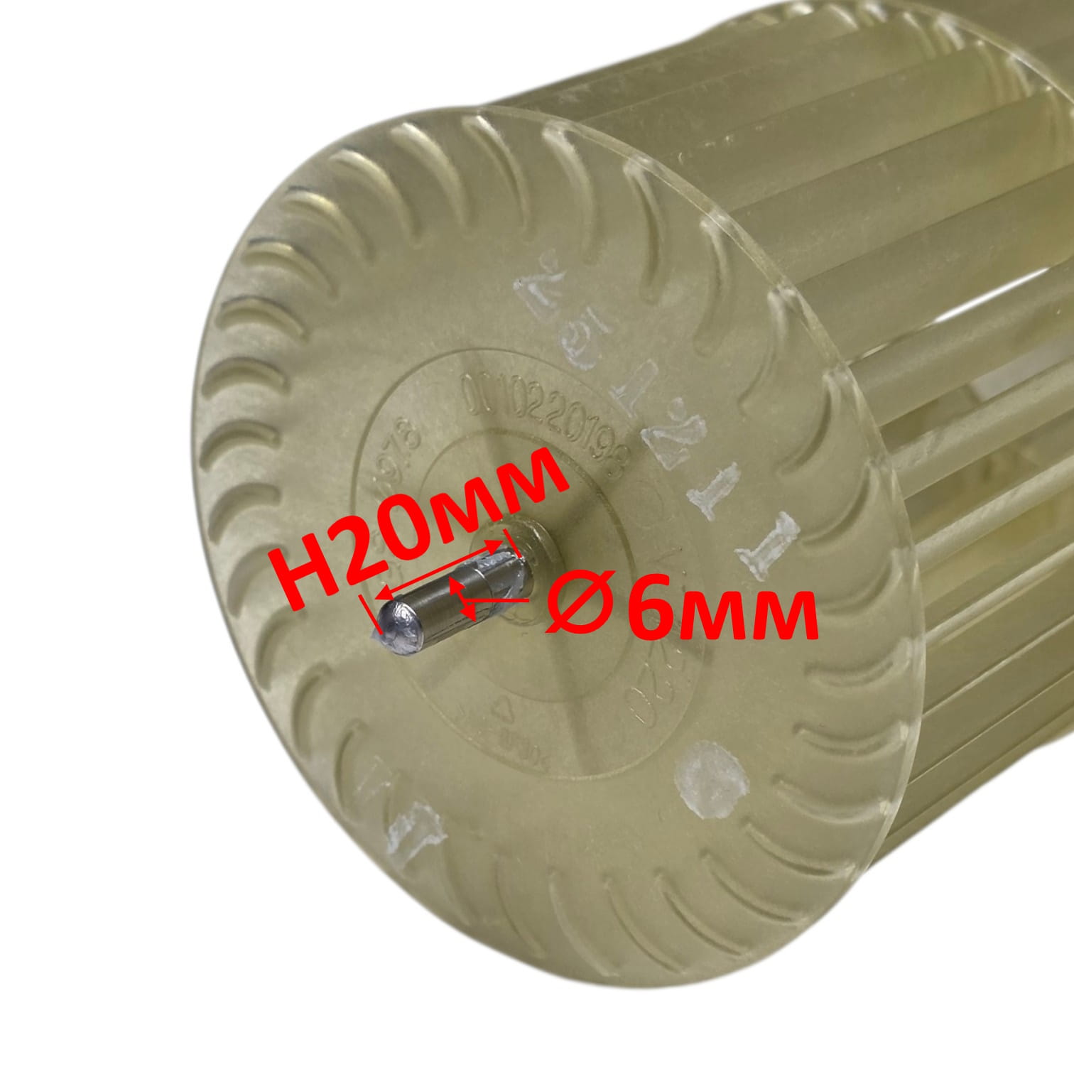 Крыльчатка внутреннего блока кондиционера Haier L608мм D98мм / посадка D6/7,8мм A0010220198 оригинал
