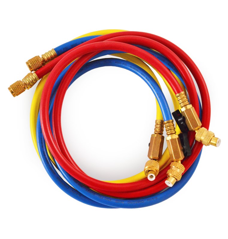 Шланг заправочный 1.5м R410 5/16 800-4000 Psi Вентиль 360RYB-C