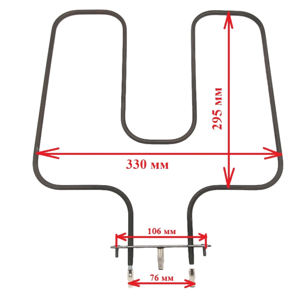 ТЭН духовки Gefest, Гефест, Indesit, Ariston, Whirlpool 1200W нижний 360*330мм BACKER 20.42533.000
