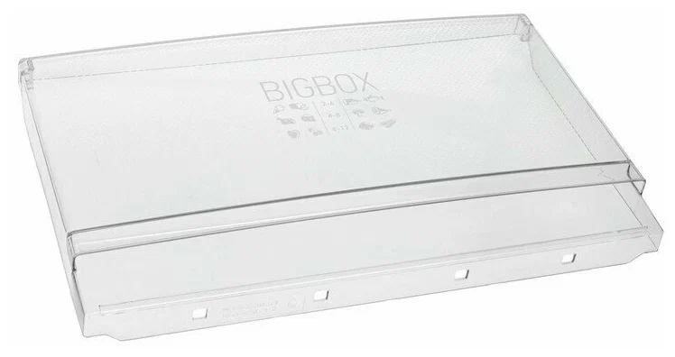 Панель (щиток) ящика холодильника Атлант 430х260мм, нижняя BIG BOX (прозрачная) 773522412700