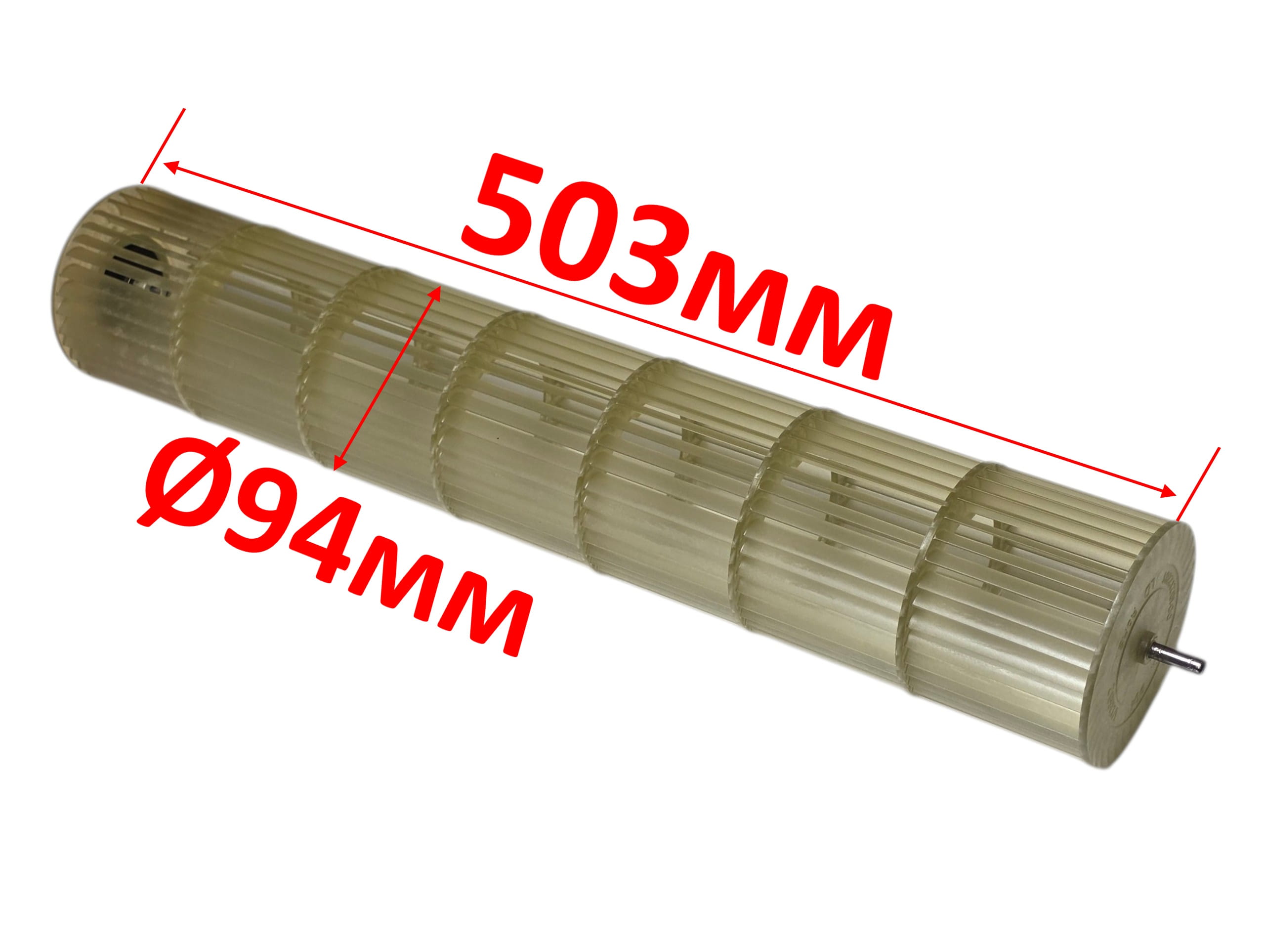 Крыльчатка внутреннего блока кондиционера Haier L503*D94мм / посадка D8мм / вал D6мм A0010212281