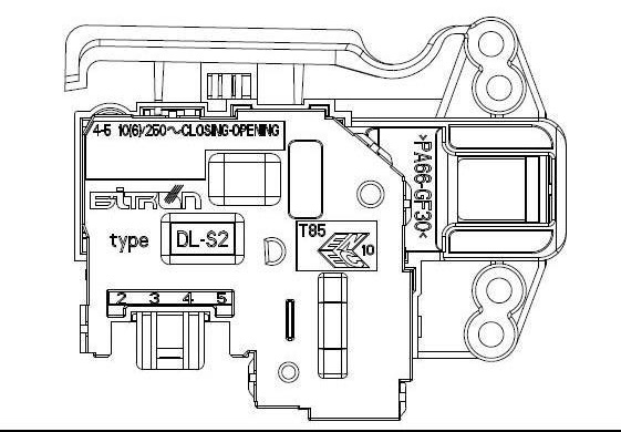 Устройство блокировки люка (УБЛ) стиральной машины Vestel, Indesit, Hansa BITRON T85 IST DL-S2