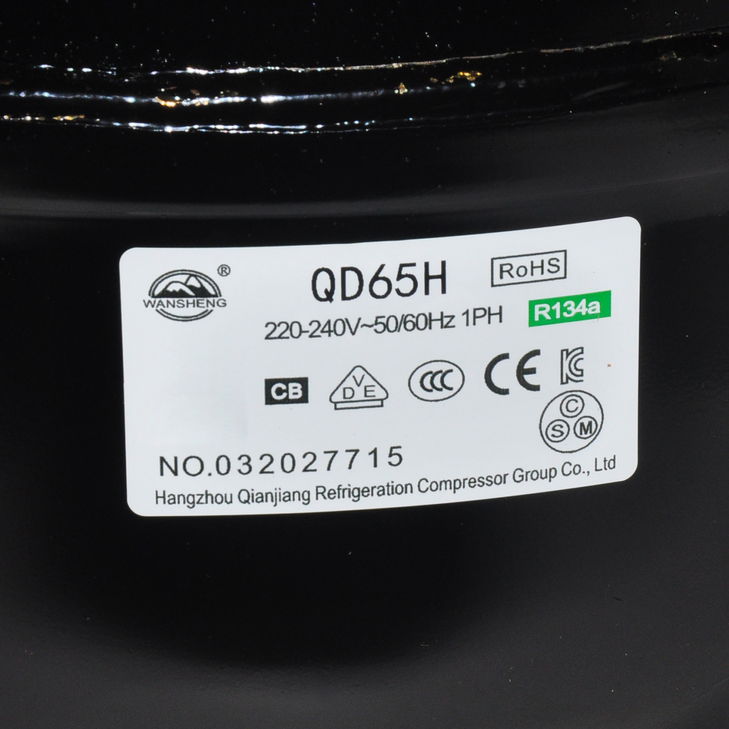 Компрессор R134 Wansheng QD65H 168W/-23.3`C, Китай
