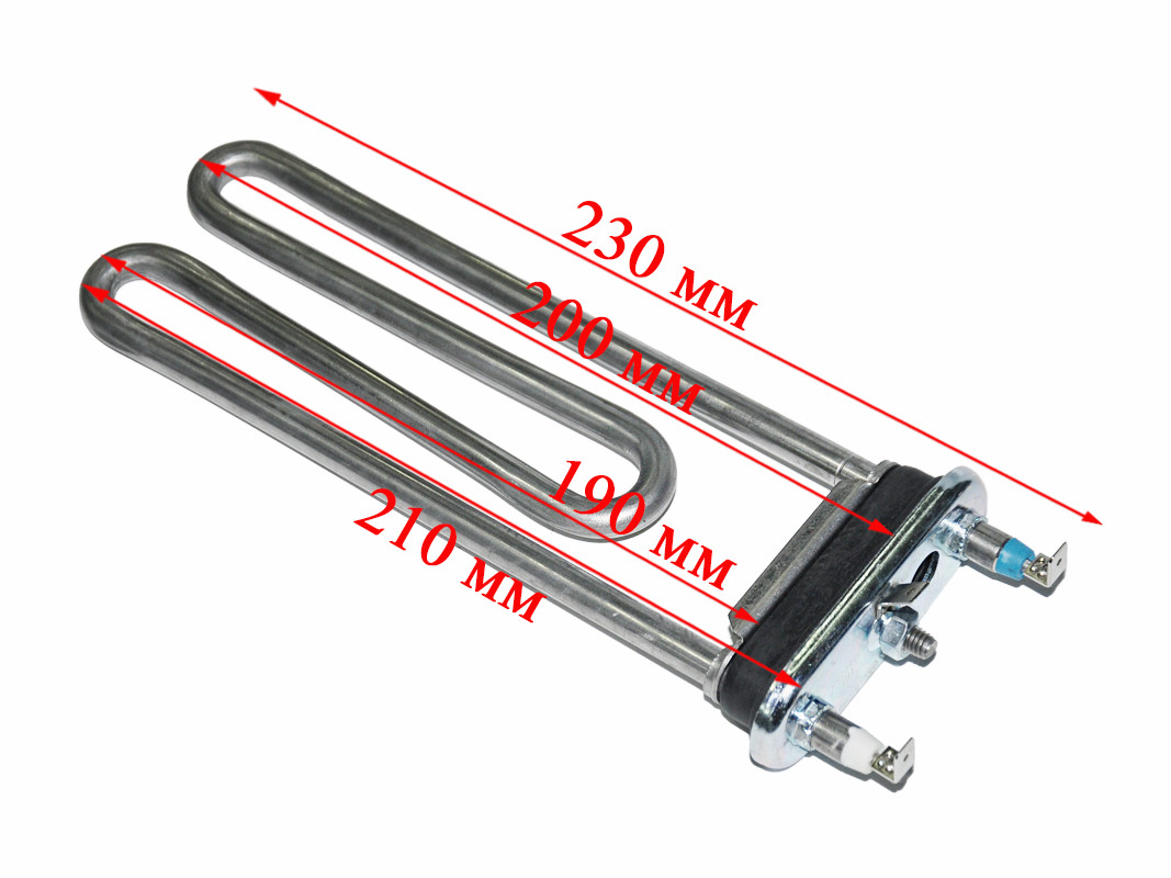 ТЭН стиральной машины 2000W L200мм прямой с отверстием Hansa/Bosch 00267512, Thermowatt/Irca