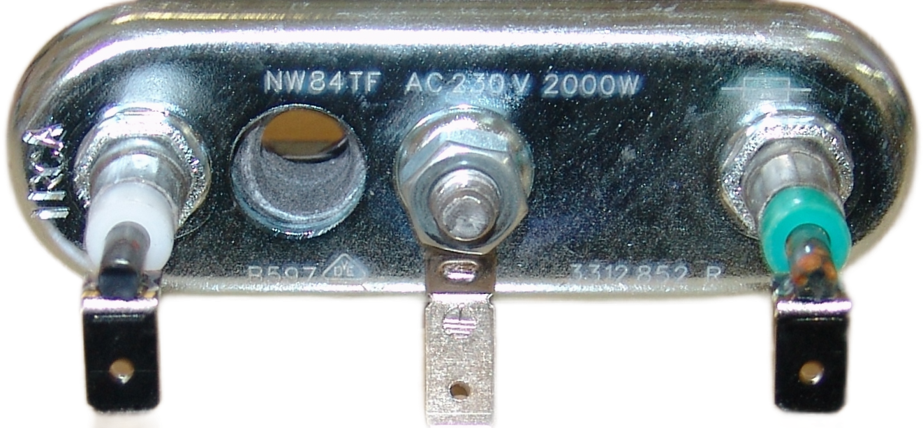 ТЭН стиральной машины 2000W L200мм прямой с отверстием Hansa/Bosch 00267512, Thermowatt/Irca