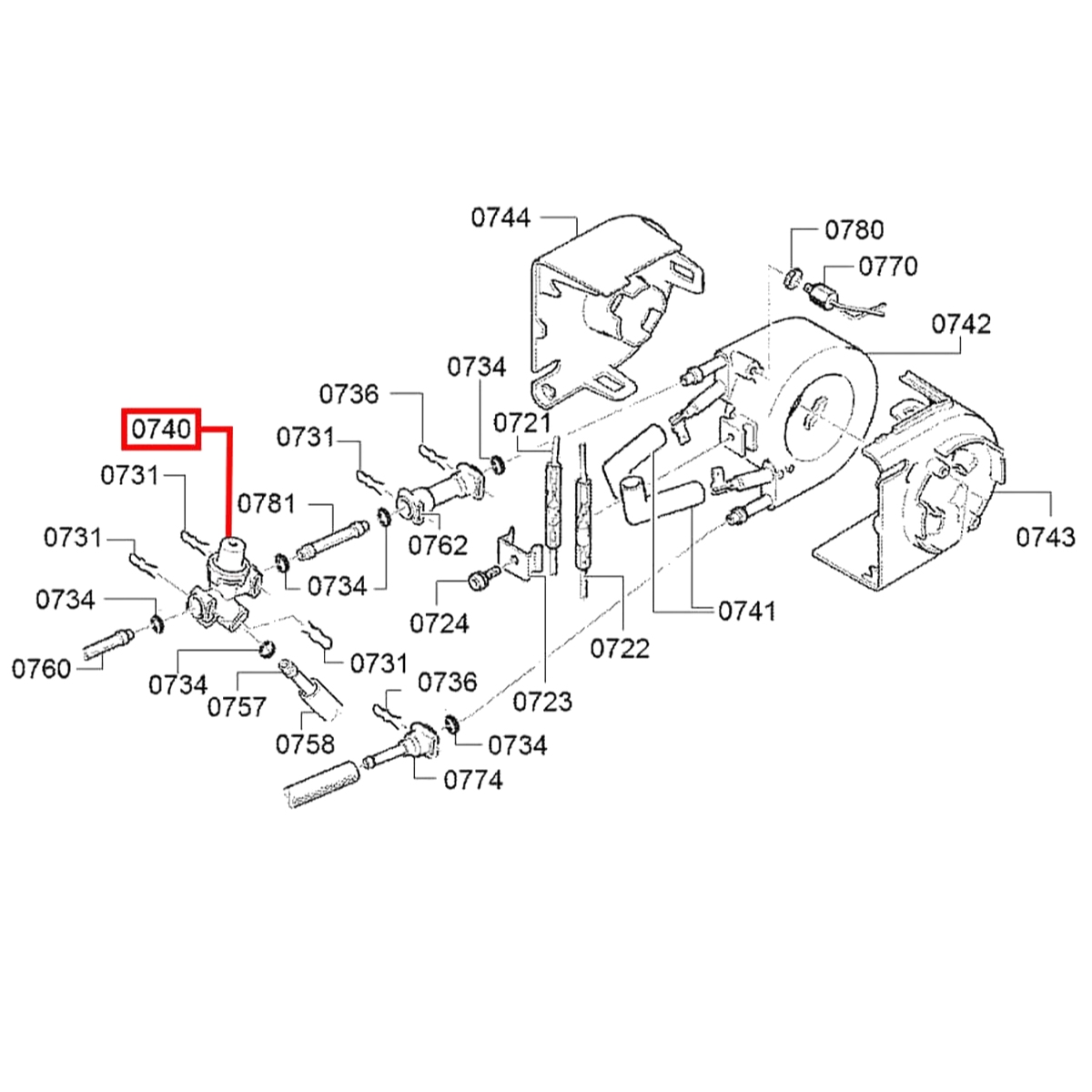 Клапан перепускной трёхходовой Y-образный кофемашины Bosch, Nivona, Melitta 00627737, 83266
