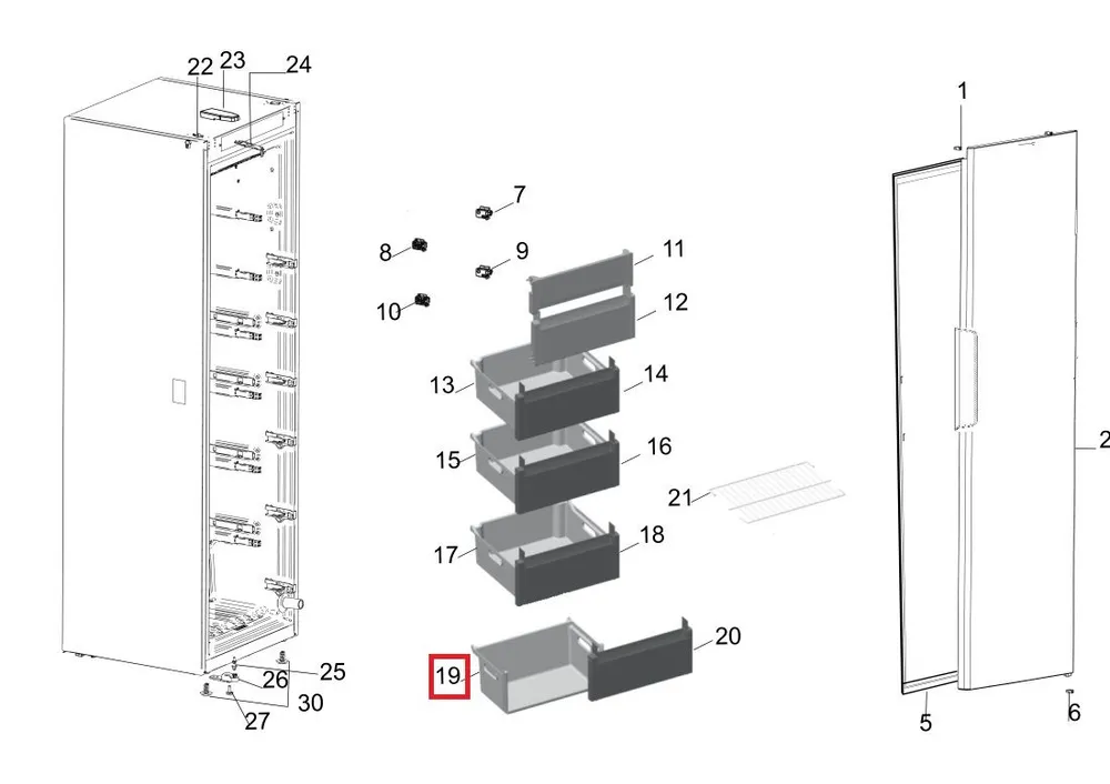 Ящик (корпус) морозильника Indesit, Ariston, Whirlpool нижний C00574218, оригинал