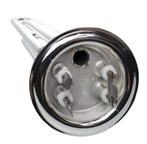 ТЭН водонагревателя 2000W (1300+700) D64мм L300мм 220V M4 RF клеммы под разъем Silver