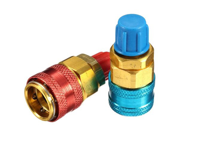 Вентиль сервисный QC-12A R134 набор быстросъемов (180гр.резьба 1/4 SAE наружн.)