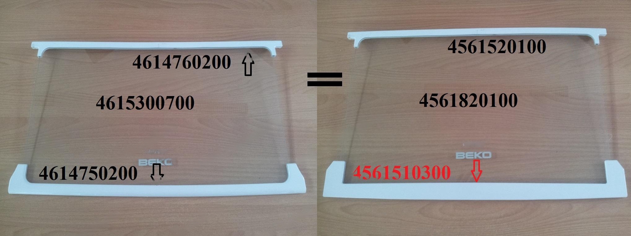 Обрамление полки холодильника Beko, Hansa переднее L495мм 4561510300, 1022968, оригинал