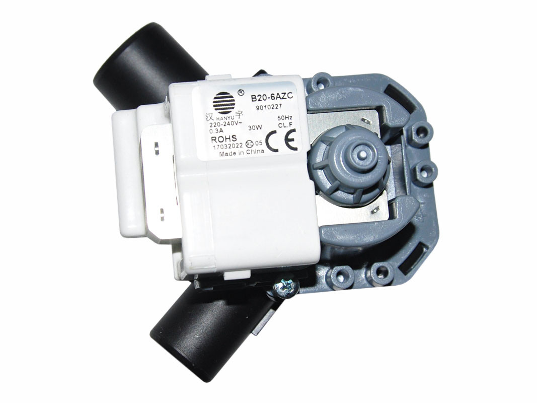 Насос сливной в сборе с улиткой стиральной машины Bosch Maxx, Hanyu 30W, фишка вперед/назад 00142370