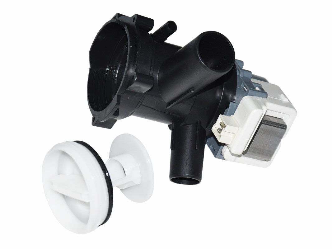 Насос сливной в сборе с улиткой стиральной машины Bosch Maxx, Hanyu 30W, фишка вперед/назад 00142370