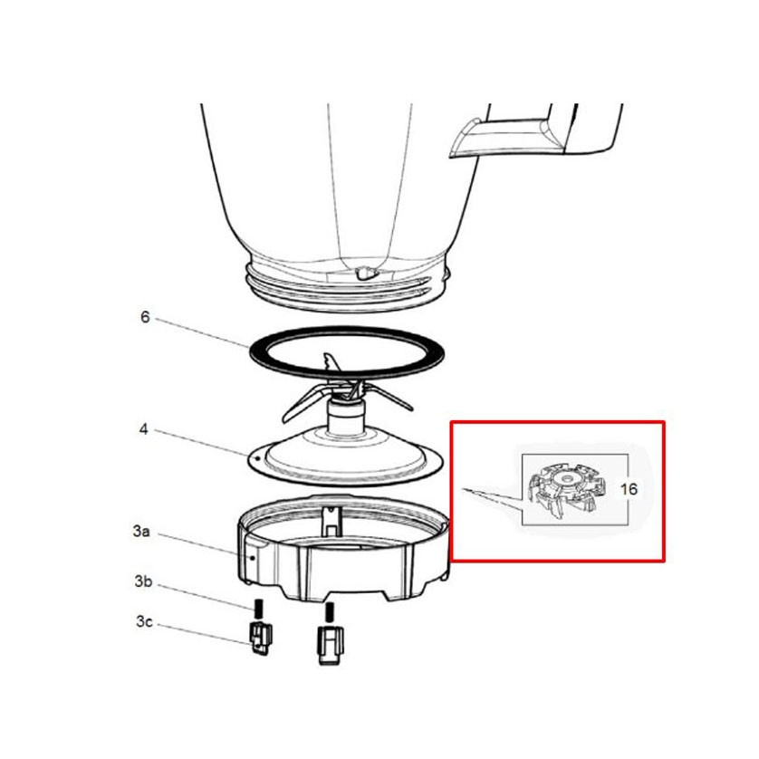 Коплер ножа блендера Braun Multiquick 4184, 7050810