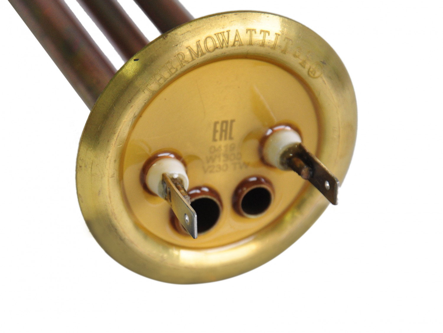 ТЭН водонагревателя 1300W D64мм L320мм медь+латунь М4 RF Термекс 3174142, Itek Brazing