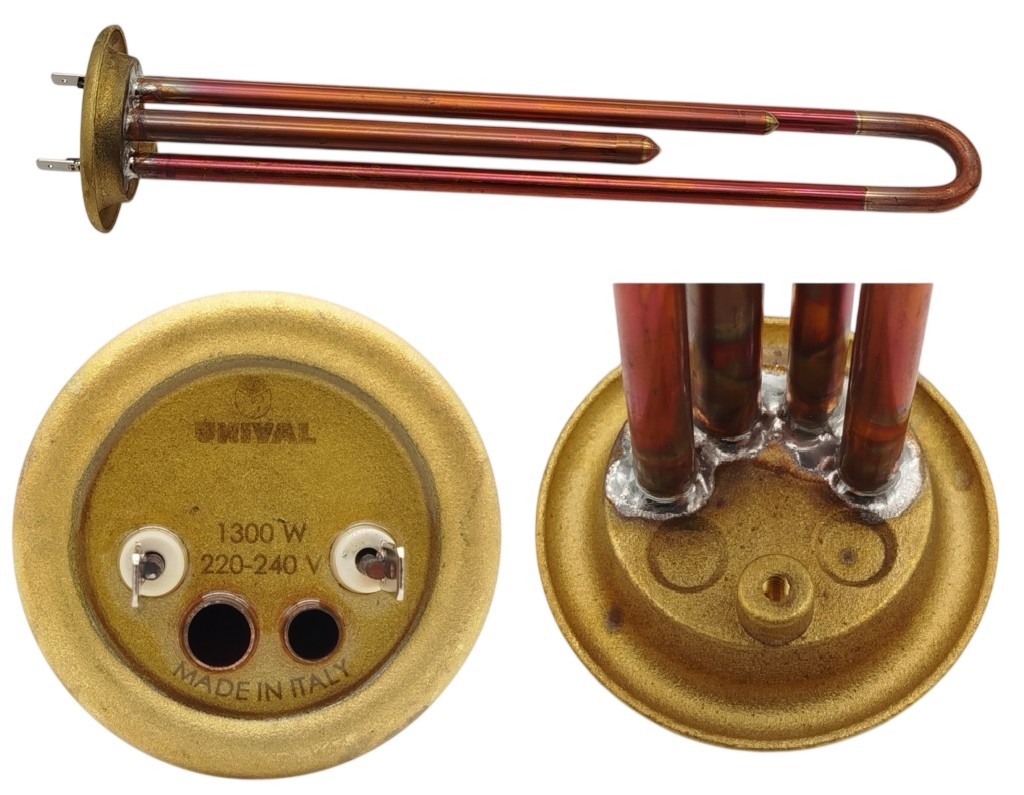 ТЭН водонагревателя 1300W D64мм L320мм медь+латунь М4 RF Термекс 3174142, Unival