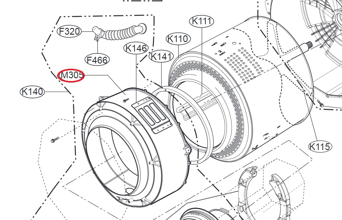 Винт половинок бака стиральной машины LG 4W51194D
