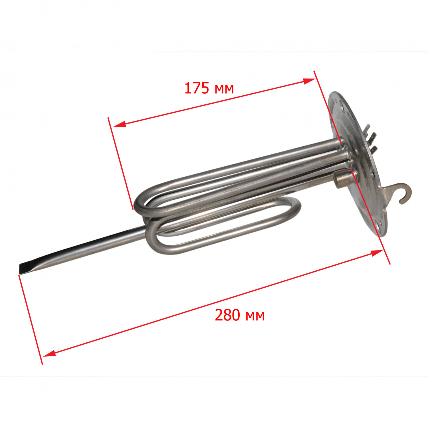 ТЭН водонагревателя 2500W (1000+1500) Ariston D125мм, тип RF нерж. L316мм, М5, 5 отв.,  65151746
