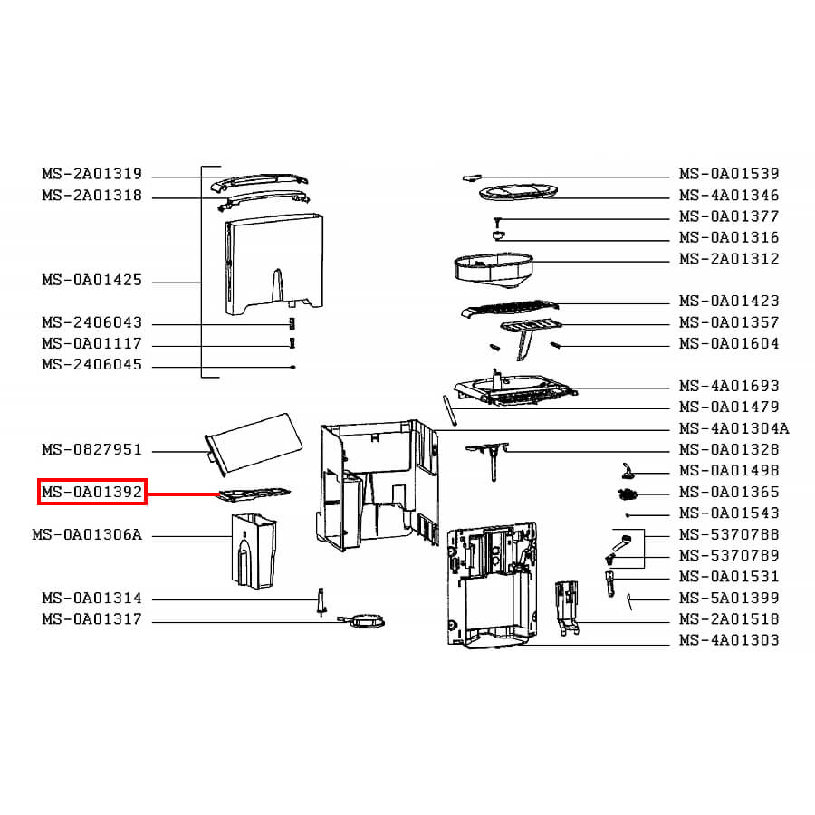 Слайдер для очистки от молотого кофе кофемашины Krups MS-0A01392