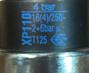 Реле давления XP110, резьба 1/8, давление 4.0 Bar (диапазон 2-6) Bar, 1 micro, 3-контакт, 16(4)А