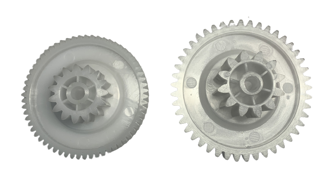 Комплект шестеренок мясорубки Bosch 2шт MFW 45020/01 D69/28, H44/16, d6, D61/27, H31/13, d6мм