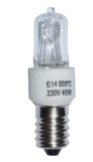 Главное фото товара Лампа для пицца-печи, духового шкафа 500°С, 40W, 230V, 16A, Е14
