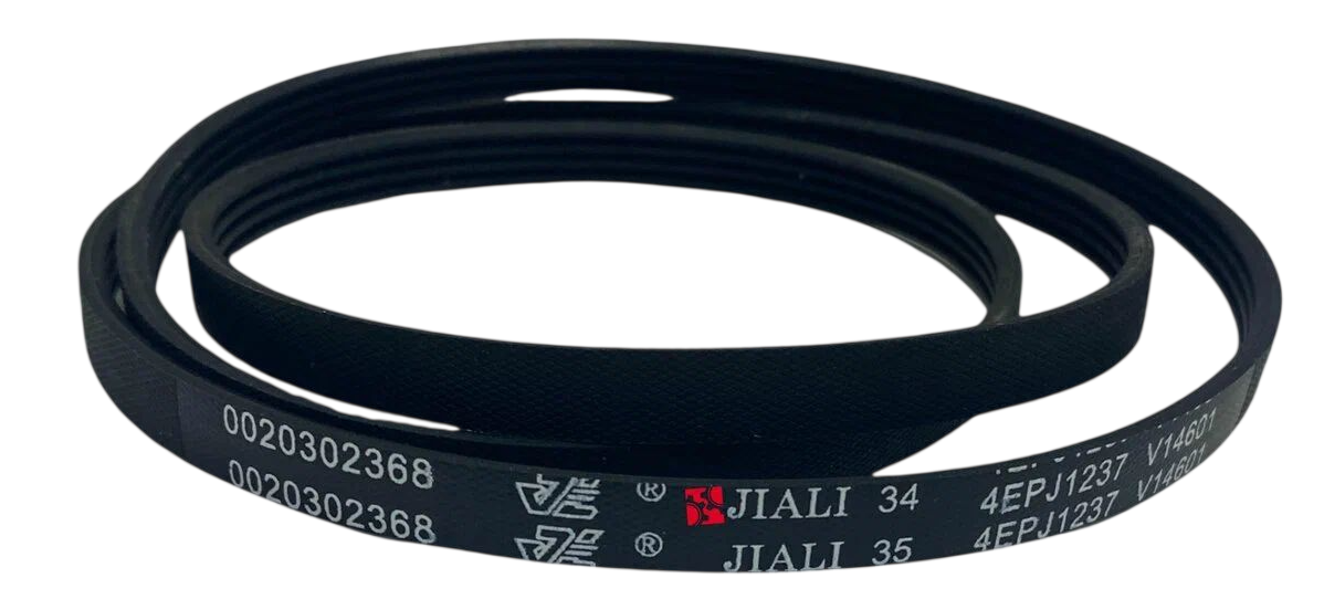 Ремень 1237 J4 EPJ Jiali стиральной машины Haier, Candy, L....мм черный 0020302368, оригинал