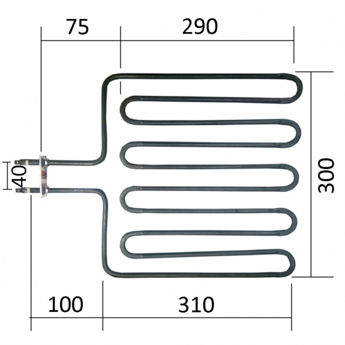 ТЭН для сауны 2670W 220V Harvia 365х300мм, прямой, клеммы под разъем