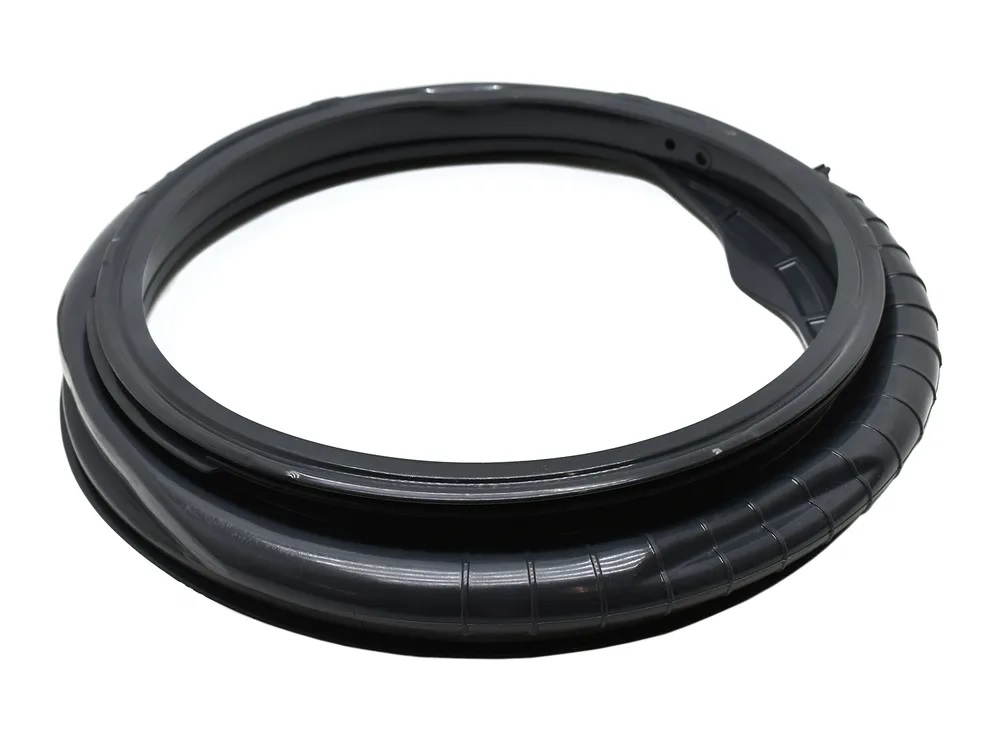 Манжета люка стиральной машины Haier, черная, D430мм 0020301453RU (2 отвода с патрубками) оригинал