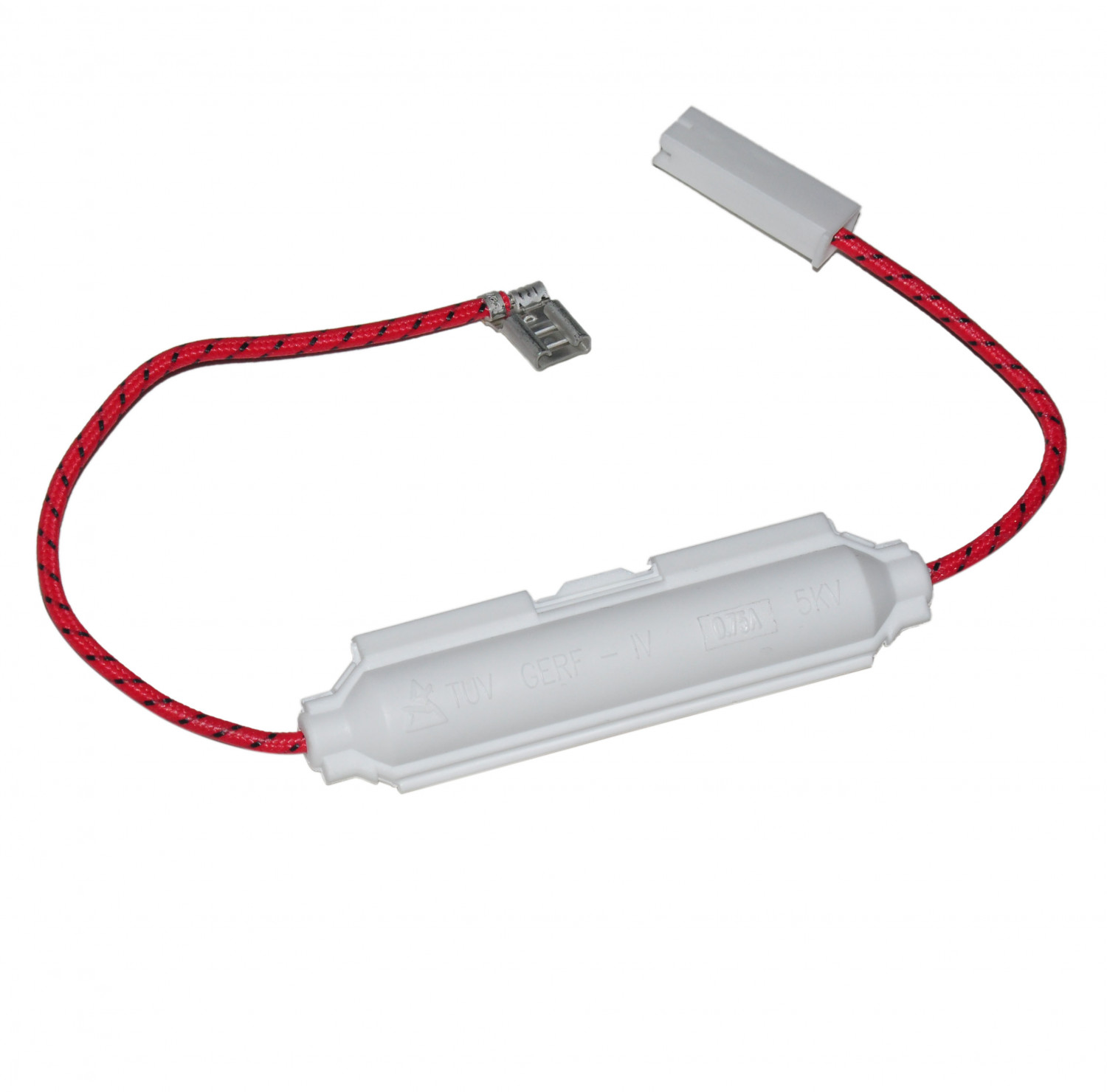 Предохранитель СВЧ-печи высоковольтный 0,75А 5KV в защитном корпусе без стекла внутри